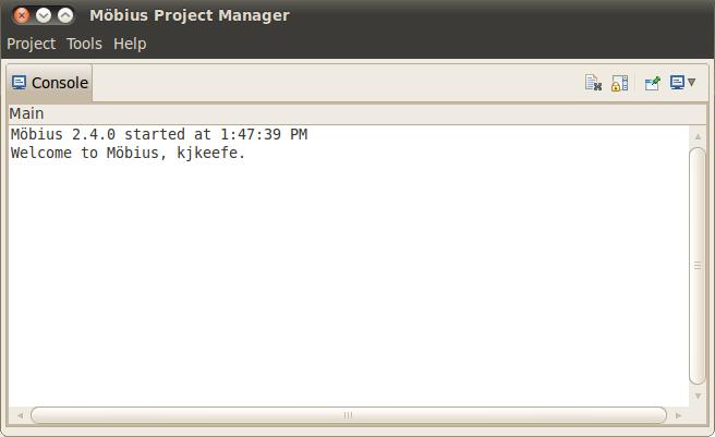 Figure 1: The Project Manager window.
