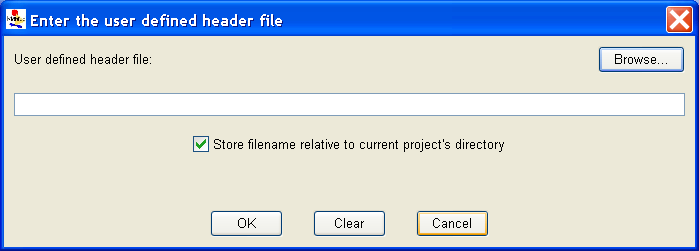 Figure 3.2: User-defined header editor.