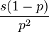 \frac{s(1-p)}{p^2}